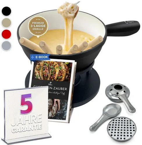 Ottia Fondue Gusseisen Fondue Set für 2, 3, 4, 5, 6 Personen