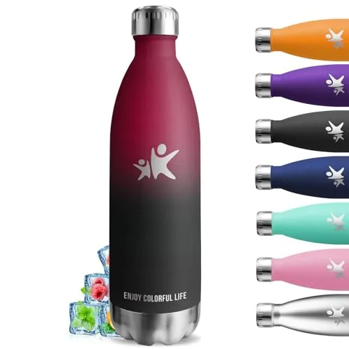 Trinkflasche- 1l- Trinkflasche Edelstahl, Thermosflasche Auslaufsicher, Kann mit dir Tragen, Wasserflasche Kohlensäure Geeignet, BPA-Freie, Wasserflasche Doppelwandig, für Reisen, Camping, Yoga
