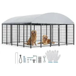 VEVOR Hundezwinger 3x3x1,65 m – Outdoor Hundekäfig mit Sicherheitsschloss