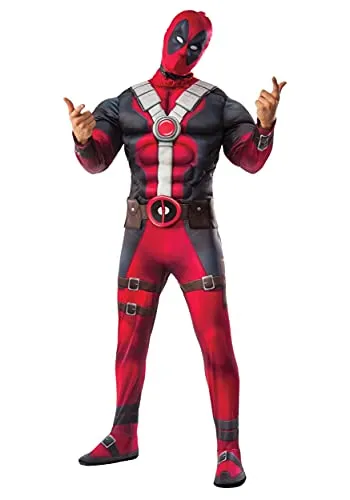 Rubies Deadpool Kostüm für Männer, XL - Kostüm-Outfit für Erwachsene, ideal für Karneval oder Mottopartys, mit authentischem Deadpool-Design für echten Superhelden-Look.