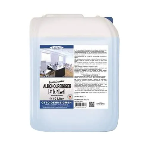 Lorito frisch & sauber Alkoholreiniger Konzentrat 10 Liter - Bodenreiniger für Fliesen, Keramik und Hartböden, schnelltrocknend und schaumarm für streifenfreien Glanz und gründliche Reinigung.