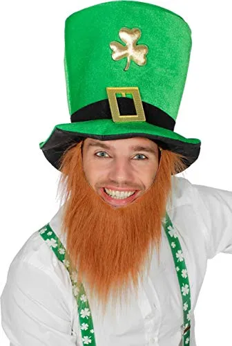 Wilbers St Patrick Set Hut Bart Zylinder Grün Braun Irish Irland Troll Zwerg zum Kostüm
