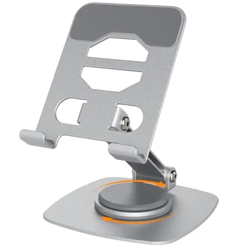 Euqvunn Stabiler Sockel Handyhalter,Höhenverstellbar Handy Ständer, 360 ° frei drehbar Mobile Halterung, Universal Handy Halter für alle Mobiltelefone und Tablets