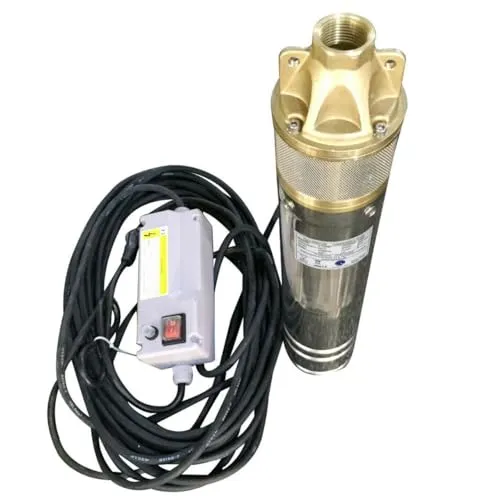 CHM GmbH® Brunnenpumpe 4 Zoll 0,75 kW - Brunnenpumpe für Gartenteiche mit 2800 L/h und 6,1 Bar Druck, ideal für tiefe Zisternen, robustes Edelstahlgehäuse und hochqualitativer Elektromotor.