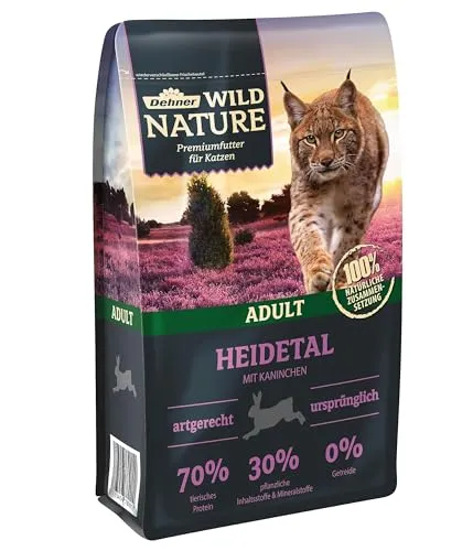 Dehner Wild Nature Katzenfutter Heidetal, Trockenfutter getreidefrei, für ausgewachsene Katzen, Kaninchen, 1.5 kg