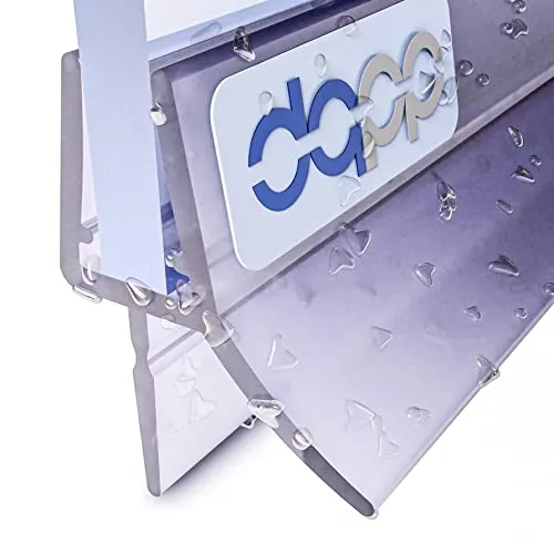 DQ-PP Duschdichtung 70cm – für 3,5mm - 5mm Glastür Stärke – UK13 – Wasserablaufprofil Wasserabweisprofil – Duschabdichtung Duschwand – Ersatzteile für Duschkabine – Transparent