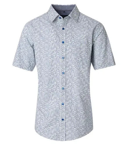 CASAMODA Kurzarmhemd - Freizeithemd Kurzarm Print in Hellblau M - Herren-Freizeithemden aus 100% Baumwolle mit Easycare-Eigenschaften für einfachen Pflegekomfort und lässigen Style.