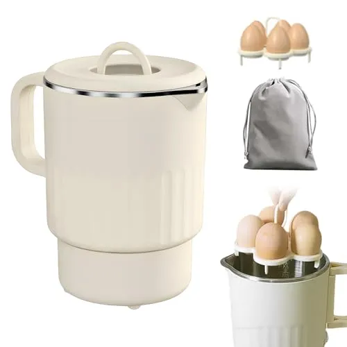 Faltbarer WasserkocherS,1000ML 600W Wasserkochers Faltbar Mit Eierständer,Camping Tragbarer Wasserkocher,Edelstahl Elektrischer Wasserkocher Für Camping,Outdoor,Reise,BPA-freier,Warm Halten