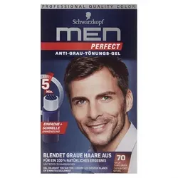 Schwarzkopf Men Perfect Anti-Grau Tönungs-Gel Stufe 2 - Natur Dunkelbraun - Haarfarben für Männer, blendet graue Haare in nur 5 Minuten aus und sorgt für ein natürliches Aussehen mit einer milden Formel für starkes Haar.