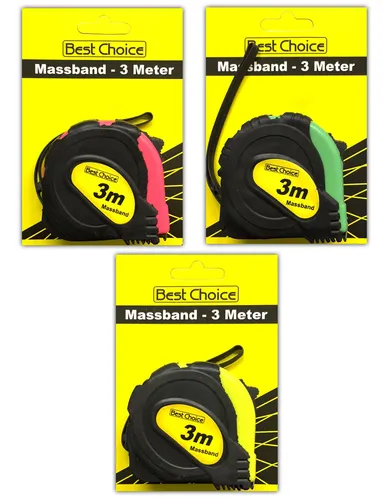 3er Set Maßband 3m | Bandmaß Rollbandmaß Rollmaßband Massband Messband Metermaß