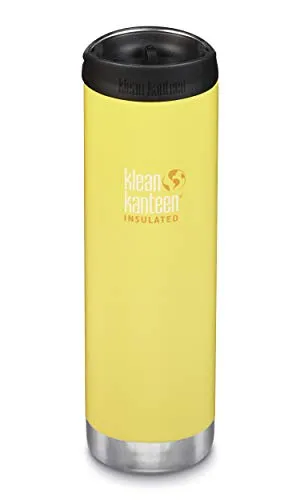 Klean Kanteen TKWide VI Trinkflasche Buttercup 592ml - Robuste Wasserflasche mit Café Deckel, ideal für unterwegs. Spülmaschinenfest und leicht zu transportieren, perfekt für jeden Tag.