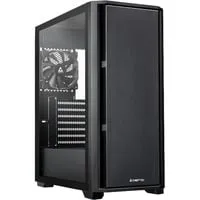 AS-02B-TG-OP Tower-Gehäuse schwarz mit Tempered Glass - Gehäuse für ATX-Formfaktoren, bietet Platz für 2x 3,5 Zoll und 2x 2,5 Zoll Laufwerke sowie 7 Full-Size-Slots für optimale Erweiterbarkeit.