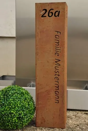 Japan Koi Edelrost Dekosäule Namenssäule Mustermann von Japan Koi