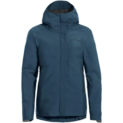Vaude Women's Cyclist Warm Rain Jacket - Fahrradjacke Gr 38 blau - Funktionsjacke für Damen, isolierend und wasserdicht, ideal für städtische Fahrradfahrten. Mit Belüftungs-RV und Kapuze für optimalen Komfort.