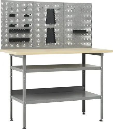 vidaXL Werkbank mit 3 Werkzeugwänden