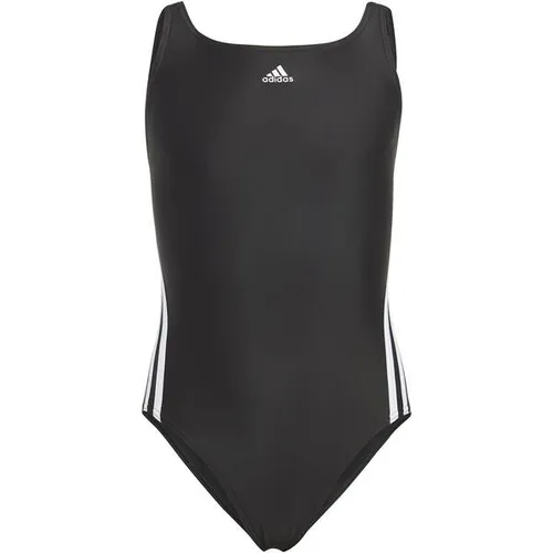 Adidas Mädchen 3-Streifen Swimsuit Badeanzug schwarz-weiß - Schwimm- & Floatinganzug in Schwarz-Weiß, Größe 110, mit trendigem 3-Streifen-Design für stilvolle Auftritte am Wasser.