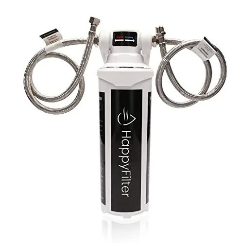 HappyFilter Kalk Wasserfilter - Kein separater Wasserhahn nötig, innovative Kalk-Stopp Technologie für kalkfreies Wasser und einfache Installation in nur 5 Minuten
