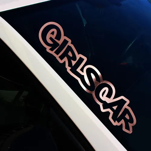 Frontscheibenaufkleber girlscar 1 Rosegold Chrom Sticker Tuning Auto FS127