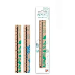 Herlitz 50033614, Schreibtisch-Lineal, Holz, Braun, 17 cm