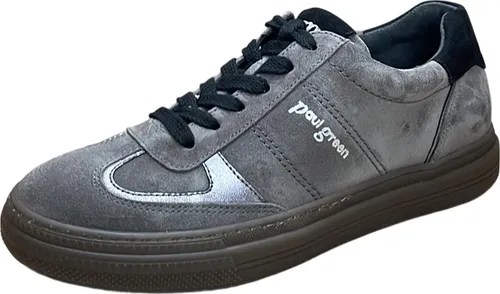 Paul Green 5466-018 Sneaker für Damen in Grau/Schwarz - Sportliche Sneaker aus Velours- und Nubukleder, Größe 38,5, mit herausnehmbarer Ledersohle und Gummisohle für optimalen Tragekomfort.