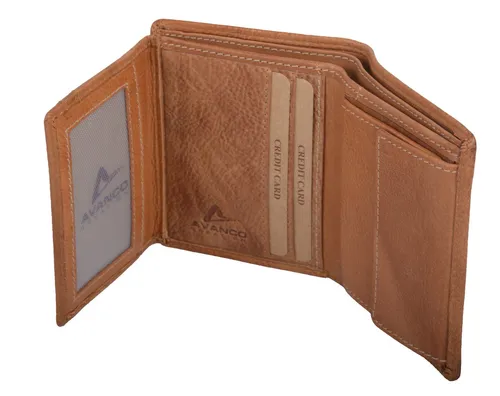 GlücksNugget Geldbörse Echtleder Kombibörse, hellbraun - Elegante Kombibörse aus echtem Leder mit 8 Kreditkartenfächern und 2 Reißverschlussfächern. Ideal für eine übersichtliche Aufbewahrung Ihrer Karten und Bargeld.