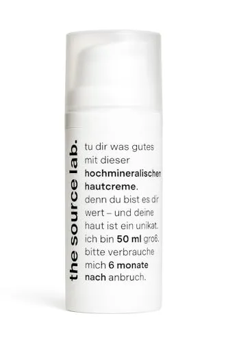 the source lab. Hydratisierende Tagescreme mit einzigartigem 21-Mineralien-Pflegekomplex, Tagespflege für empfindliche Haut. 50ml.