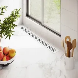 Ms Beschläge - Aluminium Lüftungsgitter 60mm Weiß Ral9016 Stegblech Pulverbeschichtet Gitter 1200mm