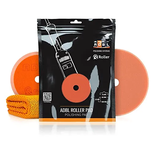 ADBL Gąbka polerska z zapięciem Roller Pad-DA One Step Polierpad - Polierschwamm für Ø75mm Stützteller - Profi Polierpad mit Klettverschluss - Polierschwamm, Auto Polieren, Schwamm Polierteller
