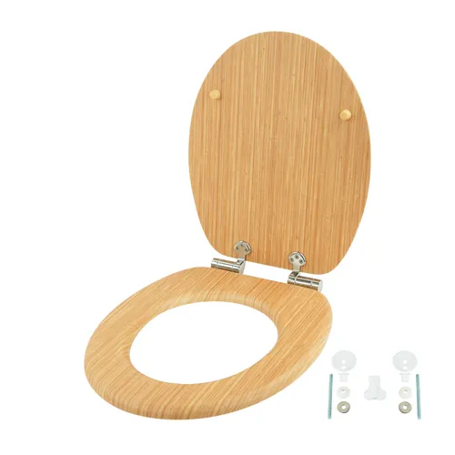 relaxdays Toilettendeckel mit Absenkautomatik - Ovaler WC-Sitz aus robustem MDF mit doppelter Absenkautomatik für leises Schließen. Verstellbarer Scharnierabstand und einfache Montage machen ihn ideal für alle gängigen Toiletten.
