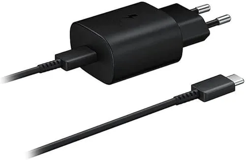 Schnellladegerät für Original Samsung 25W EP-TA800NBEGEU + USB-C/C 5A Kabel schwarz.Samsung Galaxy S25/S25 Ultra/S24/S24Ultra/S23/S23 Ultra S22/S22 Plus/S22 Ultra/S21 S20 FE/A54 A53 A33/Z Flip 3,4,5,6