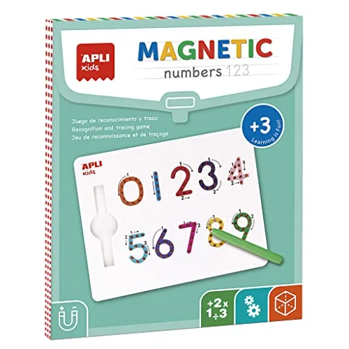 APLI Kids 19264 Magnetische Lerntafel – Zahlen 123 – Lernen Sie die Zahlen von 0 bis 9, inklusive Magnetstift