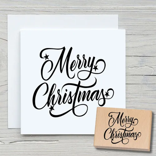Stempel Merry Christmas 02 - Motivstempel Holzstempel Scrapbooking Karten Spruch