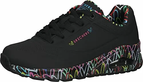 Skechers Damen Uno Loving Love Sneakers, Schwarz, 39 EU in schwarz von Skechers