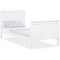 Homestyle4u 1419 Holzbett Kiefer massiv, Einzelbett 90x200 cm in Weiß