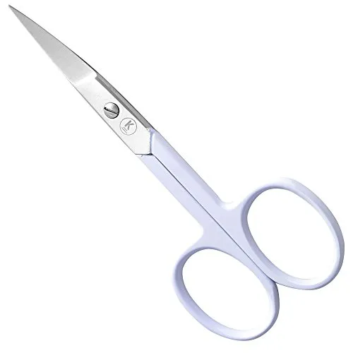 K-Pro Profi Maniküre Fingernagelschere Gebogen Spitz Damen Herren 1 Stück (Weiß)