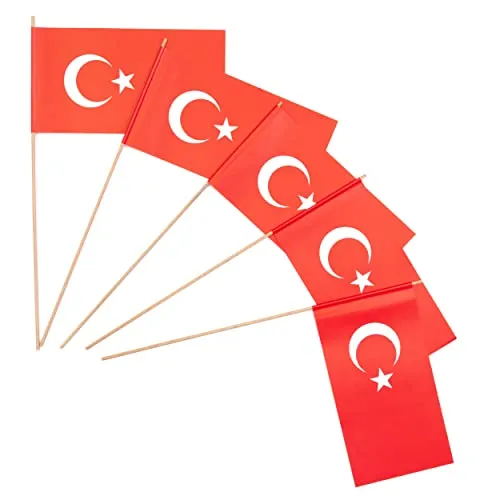 Everflag Papierfähnchen: Türkei 50er Packung in rot von Everflag