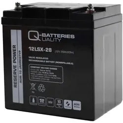Q-Batteries 12LSX-28 | 12V 28Ah AGM Akku mit 10 Jahren Lebensdauer - Batterien & Akkus: Wartungsfreier AGM-Akku mit 10 Jahren Lebensdauer, ideal für kritische Systeme und Notstromversorgungen.