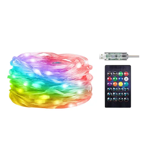 LED-RGB-Lichterkette mit Wi-Fi und Bluetooth - Lichtschläuche & -ketten, mehrfarbige LED-Beleuchtung für Innen & Außen, steuerbar per Fernbedienung – ideal für stimmungsvolle Akzente.