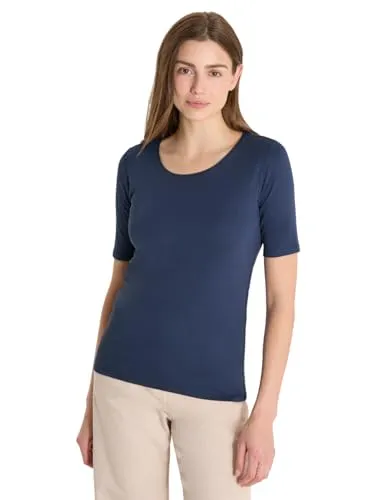Damen Basic T-Shirt mit Rundhals in Unifarbe