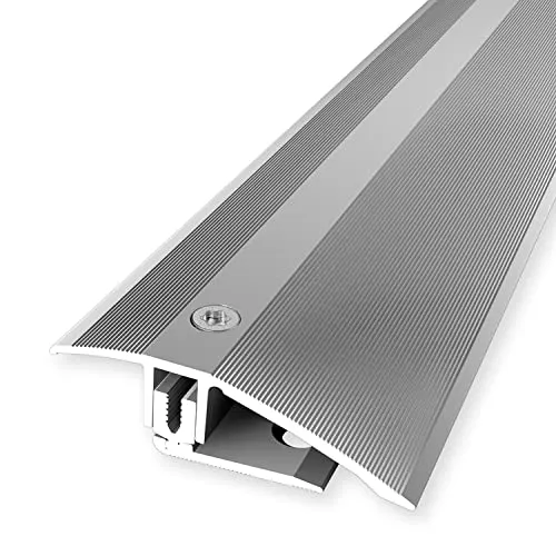 PROVISTON | Ausgleichsprofil flexibel | Parkettprofil | Breite: 51 mm | Höhenausgleich: 7-23 mm | Länge: 900 mm | Aluminiumprofil | Silber | 1 Stück