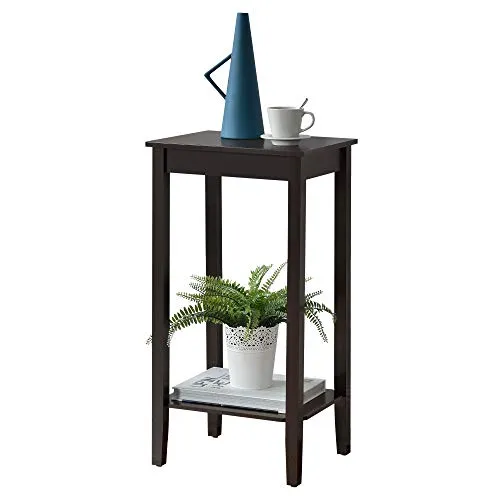 [en.casa] Beistelltisch Kaffeetisch mit Ablage 74x38x30 cm - Stilvoller Beistelltisch in Kaffeefarben mit zusätzlicher Ablagemöglichkeit. Ideal für Wohnzimmer, pflegeleicht und mit einfachem Aufbau.