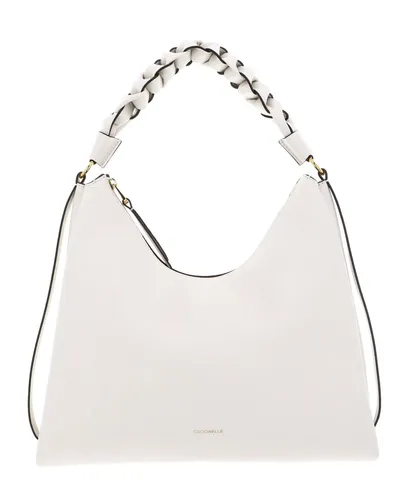 COCCINELLE Boheme Grana Double Shoulder Bag L Schultertasche Blanco / Skin Neu