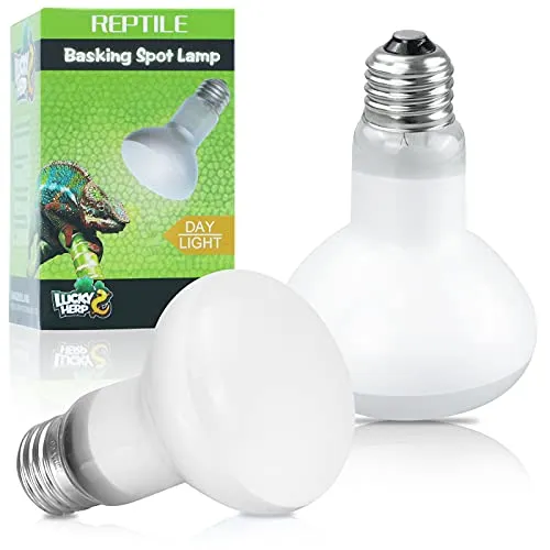 LUCKY HERP Reptilien Wärmelampe 75W-2er-Pack, Wärmelampe Terrarium Schildkröten Basking Spot, E27 Heizlampe für Reptilien, Schildkröten, Hühner, Bartagamen, Hunde