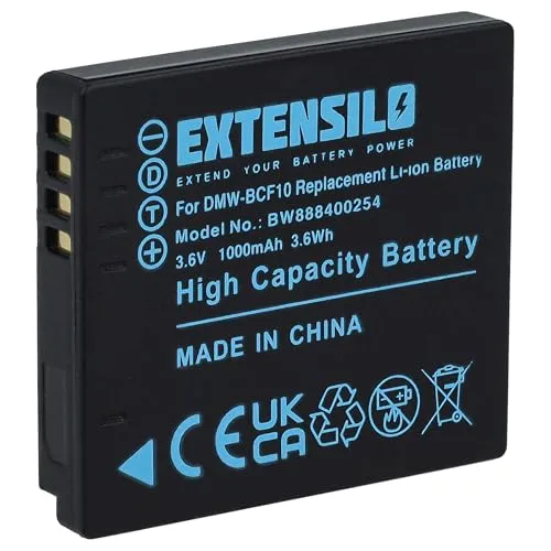 EXTENSILO Akku kompatibel mit Panasonic Lumix DMC-FS25EG-K, DMC-FS25EG-S, DMC-FS15S, DMC-FS15K, DMC-FS25 Kamera (1000 mAh, 3,7 V, Li-Ion)