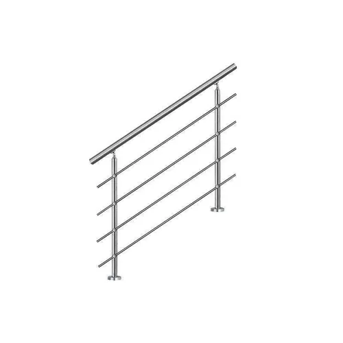 Treppenhandlauf 100cm, Edelstahlgeländer mit 4 Querstäben