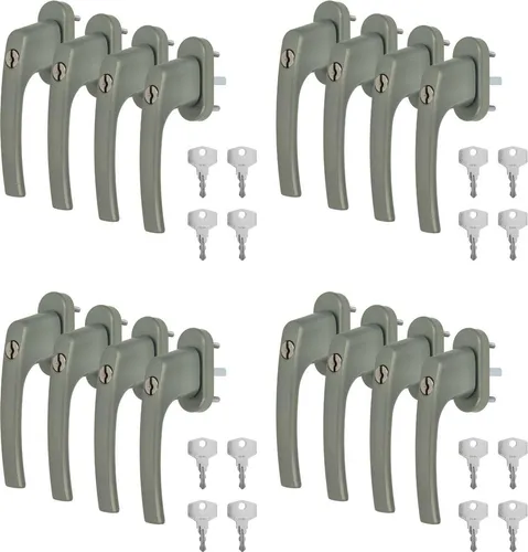 Alu Fenstergriff in Dunkelsilber F9 abschließbar
