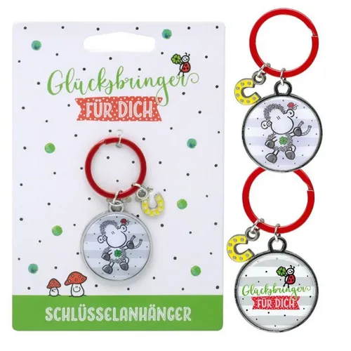 Sheepworld - 46665 - Schlüsselanhänger, Schaf, Glücksbringer mit Hufeisen