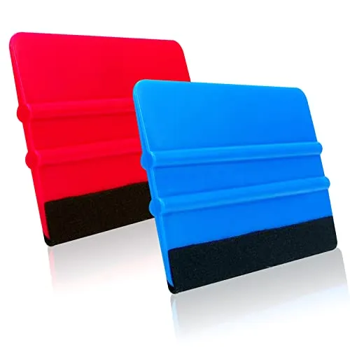 Stück Rakel mit Filzkante, Folienrakel mit Filzkante, Verkleberakel, Auto Folienrakel Set, Kunststoffrakel zur blasen- und kratzerfreie für Auto, Möbelfolie, Fensterfolie, Folierungs Werkzeug Set 2