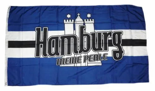 Flagge / Fahne Meine Perle Hamburg Hissfahne 90 x 150 cm in blau von FahnenMax®