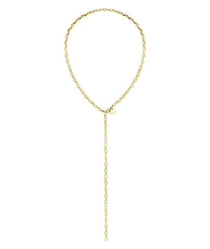 Liebeskind Berlin Halskette LJ-1016-N-60 IP Gold - Ketten für Damen: Filigrane Edelstahl-Halskette mit gedrehtem Anhänger in IP Gold, perfekt für einen glamourösen Look und vielseitig kombinierbar.